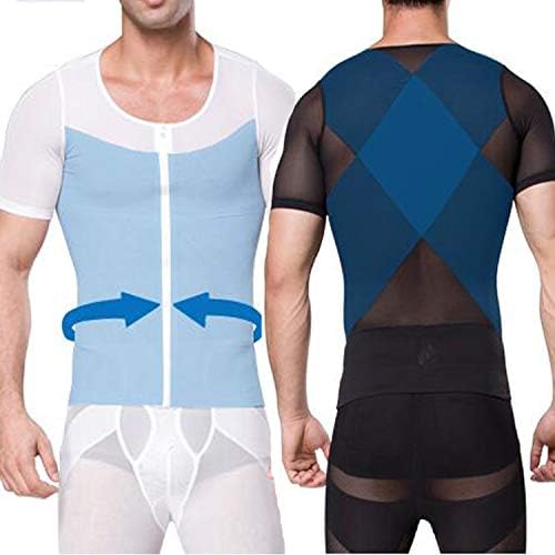 Posture Corrector Slimming Vest Men Body Shaper Chest Binder Corset Male Belly Abdomen Tshirt Sleeves