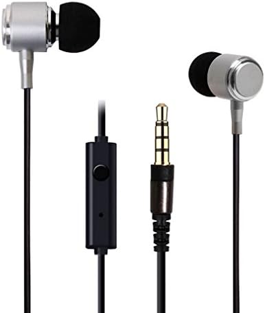 Slite Sports Earphones Sosam Noise Isolating 3.5MM Plug In-ear Earbuds with Microphone Bass Boosted and Stero Surround Sound Audio Earphones for Cell Phones (Sliver-grey)