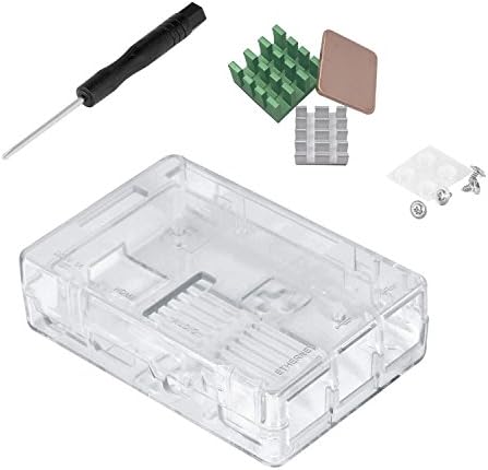 Raspberry Pi 3 Case, Trnaroy Raspberry Pi 3 Model B Case PC Protective Cover Box with Cooling Cooler Heatsinks for Raspberry Pi 3 Model B, Pi 2 Model B & Pi Model B+ Accessories (Clear)