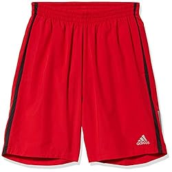 adidas mens Own The Run Shorts Scarlet/Black X-Small