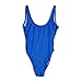 Dixperfect Women's Retro 80s/90s Inspired High Cut Low Back One Piece Swimwear Bathing Suits (M, Dazzling Blue)
