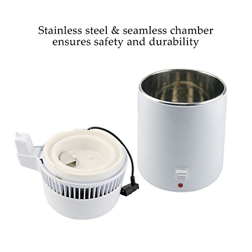 Pinty 1Gal 4L Pure Water Distiller, All Stainless Steel Internal, Medical Home Use, with Bottle (Food Graded Outlet)