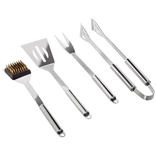 Edelstahl Profi Grillbesteck-Set 5-teilig im Aluminium-Koffer BBQ Grill-Utensilien Besteck Zubehör fürs Grillen – Bild 6