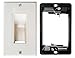 YOEMELY Recessed Wall Plate for Low Voltage Cable with Decora Insert and Black Single Gang Bracket (White)