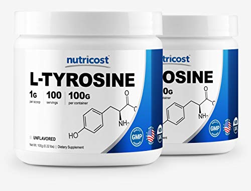 Nutricost L-Tyrosine Powder [100 GMS] (2 Pack) - 100 Grams Per Bottle, 1G Per Serving