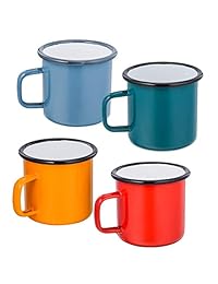P & P Chef Juego de taza de esmalte de 4   12 ounc