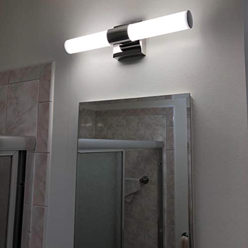 LED Vanity Lights,JoosenHouse Modern Stainless Steel Bathroom Wall Sconce Light Fixtures 560lm Daylight Bath Makeup Mirror Lighting (8W 15.7inch)