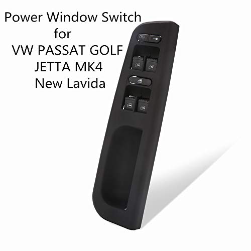 Master Window Switch, XINDELL Electric vw Power Door Control Panel Car Drivers Side Electric Window Controls with Panel Vehicle Auto Trim Bezel for VW Passat Golf Jetta MK4 New Lavida