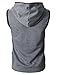 H2H Mens Fashion Active Slim fit Sleeveless Hoodie Zip with Pockets GRAYBLACK US XL/Asia XL (CMOHOSL01)