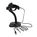 UNIDEEPLY, Barcode Scanner 1D Handheld Wired Barcode Reader, USB Laser Barcode Scanner, POS Scanning Reader for Retails, Black Color (Black) (Auto-Sense+with Stand)