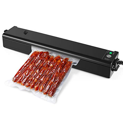 Vacuum Sealer Machine, Cakie Vacuum Sealing System Portable Automatic Mini with Double Capacitor Design Send 25 Sealing Bags for Dry and Wet Food Preservation
