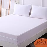 DOWNCOOL Zippered Mattress Encasement Cover- Include 1 Bonus Pillowcase- Bed Bug Proof, Dust Mite Proof, Breathable Six Sided Mattress Protector (9-12 deep, Twin)