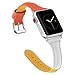 Meidexian888 Replacement Bands for Apple Watch Series 4 40mm/44mm, Double-Color Leather Strap Adjustable Wrist (Orange, 40mm)thumb 1