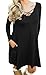 Offergood Women's Sexy Casual Loose Fit Lace Up Long Sleeve T Shirt Dress