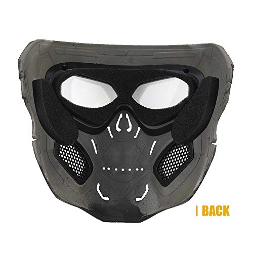 MOGOI Airsoft Skull Mask, Full Face Protective Masks for Airsoft Paintball Outdoor Cs War Game BB Gun Halloween Skeleton Masks Party Cosplay Mask Movie Props, E