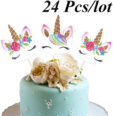 Set Licorne Dessin Anime Cupcake Toppers Gateau De Decoration Insertion Carte Choisissez Mariage Enfants Fete Danniversaire Decor Fournitures Colore Leanbonnie 24 Pcs Decorations De Gateau Jeux Et Jouets Dwteam In