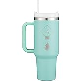 Ssquare Quencher H2.0 FlowState 40oz Stainless Steel Vacuum Insulated Tumbler with Lid and Straw for Water, Iced Tea, Smoothie and More. (Green)