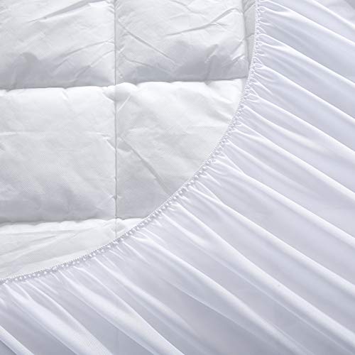 DOWNCOOL Mattress Pad Cover,Quilted Fitted 100% Cotton Waterproof Breathable Top Mattress Pad with 8-21 inch Deep Pocket (Queen)