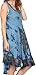 Sakkas 217 Tie Dye Butterfly Tank Sheath Caftan Mid Length Cotton Dress - Blue/One Size