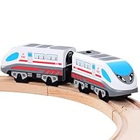 ZONXIE Magnetic Battery Operated Action Train Powerful Engine Bullet Train Toys Car for Toddlers Compatible with Thomas Brio Tracks