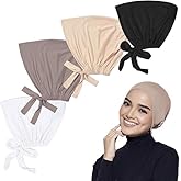 2 Pcs Women Hijab Undercap, Under Hijab Cap Inner Under Scarf Hat Hijab Cap Islamic Muslim, Adjustable Hat Cap