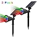 Solar Spotlight, IP65 Waterproof 4 LED Solar Lights Wall Light,Auto-on/Off Security Light Landscape Light 180° angle Adjustable for Tree,Patio,Yard,Garden,Driveway,Pool Area.T-SUNRISE(2 Pack RGB)