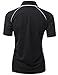 Coolon 2 Tone Collar Short Sleeve Zipper Polo Tee Black L