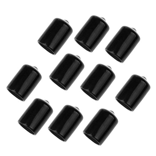 10 Pieces Snooker Billiard Cue Tip Rubber Protector Accessory Fit for Protecting The Pool Cue (Black)