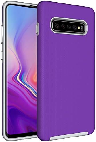 Galaxy S10 Plus Case,Samsung S10 Plus [Non-slip] [Drop Protection] [Shock Proof] [Dual Lawyer] Hybrid Defender Armor Full Body Protective Rugged Holster Case Cover for Samsung Galaxy S10 Plus Purple