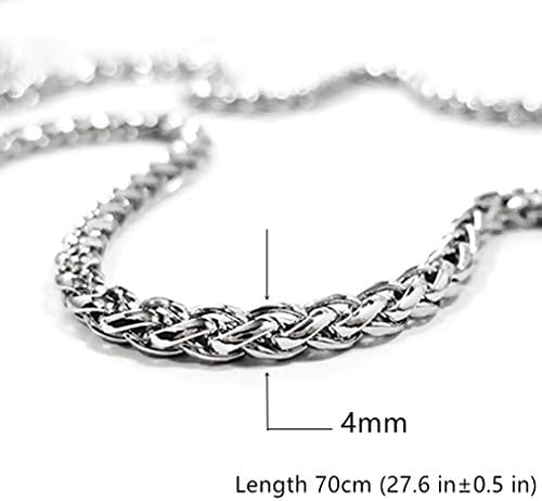 Calors Vitton 4mm Thick Cuban Curb Link Chain Stainless Steel Necklace for Men 28 inches