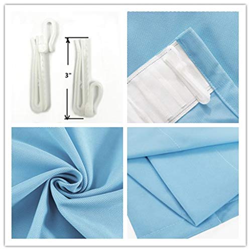 cololeaf 5ft Wide x 7ft Tall Flat Hooks Hanging for Hospital Medical Clinic SPA Lab Cubicle Curtain Divider Privacy Screen, in Blue Customizable