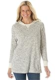 Women's Plus Size Marled Thermal Knit Sweatshirt Hoodie Tee