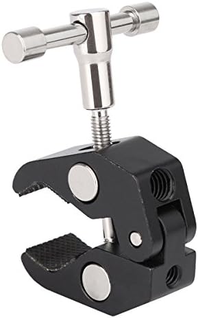 Blueseason Super Magic Arm Crab clamp with 1/4" and 3/8" Thread for Microphones, Lights, Umbrellas, Hooks, Shelves, Cross Bars and Rods,Black