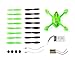 Genuine Hubsan Spare Parts Crash Pack for X4 H107C Quadcopter Drone, Includes Body Shell, 8 Pairs of Lime Green and Black Propellers, LiPo Battery, 4x Rubber Feet, 2x Motors, 2x LED Lights