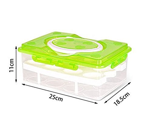 DUBENS Eierhalter Kühlschrank mit Tragegriff, Eierbehälter mit Deckel für 24 Eier Dose Box Eierbox, Eierdose Aufbewahrungsbox Transportbox Eieraufbewahrung für Outdoor Camping Picknick – Bild 7