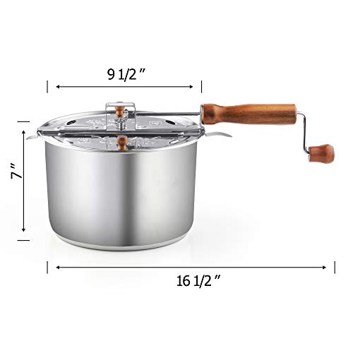 Cook N Home 02627 Stainless Steel Stovetop Popcorn Popper, 6 quart, Silver - //medicalbooks.filipinodoctors.org