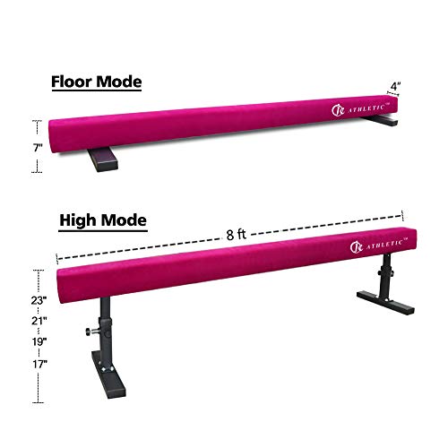 JC-ATHLETICS Adjustable Balance Beam Gymnastic Practice Training Equipment for Kids Children Home Floor Use,8 Feet Longor Use,8 Feet Long