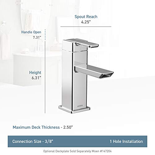 Moen S6700BN 90 Degree OneHandle Modern Bathroom Faucet with Drain