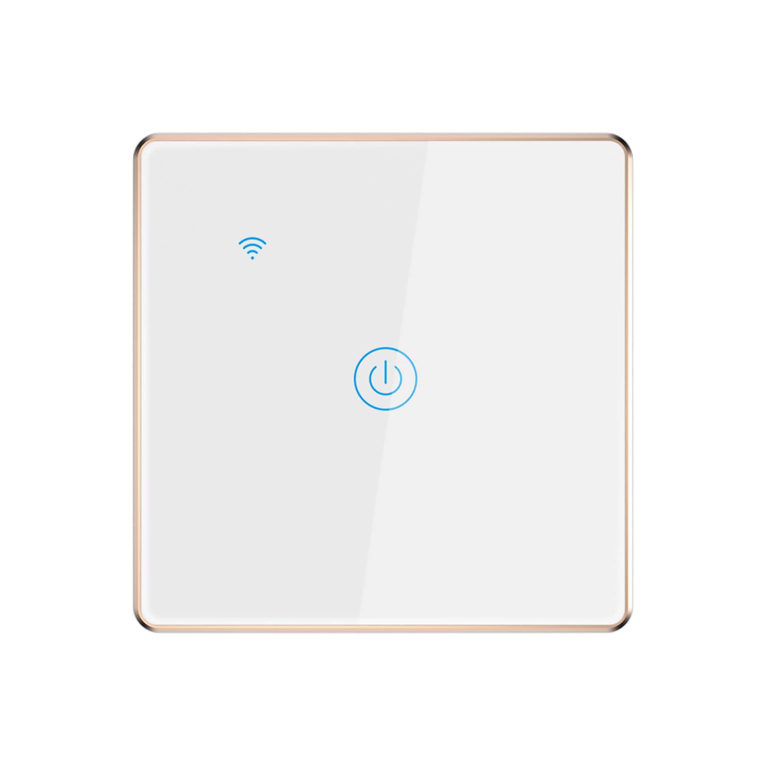 Lancoon Smart Light Waterproof Switch with Gold Aluminum Frame Support Wireless Remote Voice Control Family Multiplayer Sharing Suitable for Office Hotel Bedroom(1 Gang)