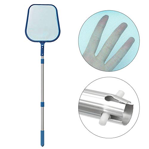SODIAL Swimming Pool Net Leaf Rake Mesh Skimmer With Adjustable 4 Foot Telescopic Pole