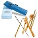 Bamboo Utensils | Wooden Cutlery Set | 7-Piece Flatware | Travel | Camping | Zero Waste | Reusable | Including Case and Straw
