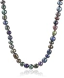 Sterling Silver 9-11mm Assorted Black Freshwater Cultured Pearl Strand, 36