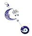 Turkish Blue Evil Eye (Nazar) Moon & Elephant Amulet Wall Hanging Home Decor Protection Blessing Housewarming Birthday Gift