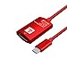 USBC to HDMI Adapter Female, LAM USB Type C to HDMI Cable 15CM/6inch, Thunderbolt 3 Compatible MacBook Pro, iMac Pro, Surface Book 2, Chromebook Pixel, Samsung S8/S8+/S9/Note8 (Female, Red)