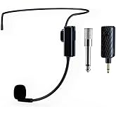 Katotey Head Microphone Wireless, Head Sets with Microphones, Bluetooth Headset Mic Ideal for Speakers PA System Voice Amplifier Wireless Microphone for Teacher, Tour Guides, Fitness Instructor