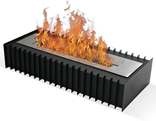 Grate – Black Bio Ethanol Fireplace (Pan, Floor Stand, Portable, Mobile)