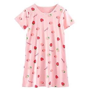 ABClothing Meisjes & Mama Bijpassende Jurk Katoen Korte & Lange Mouwen Nachtjapon 3-12 Jaar Wit Roze