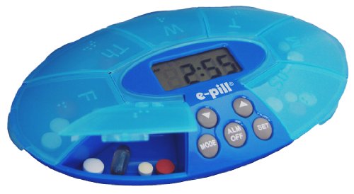 e-pill Turtle Weekly Pill Box Organizer with 4 Alarm Timer for Medications, Supplements, and Vitamins - Thumbnail 5