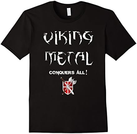 Mens Viking Metal T-Shirt. Heavy Metal Tee. Large Black
