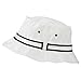 Striped Hat Band Fisherman Bucket Hat - White Black L-XL